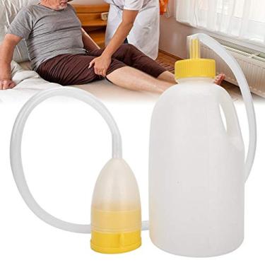 Imagem de Coletor de urina de 1700 ml, urinol masculino, urinol masculino, penico para idosos acamados com cachimbo de plástico urinol urinol portátil mamadeiras para homens incontinência idosos