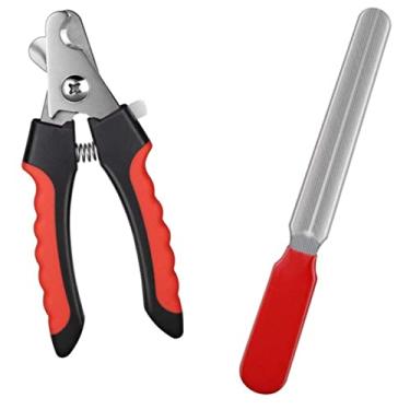 Imagem de Cortador De Unhas Pet Kit Alicate e Lixa Para Cães e Gatos (Preto e vermelho)