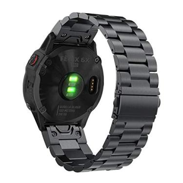 Imagem de Abanen Pulseira de relógio de aço inoxidável para Garmin epix Pro/Fenix 8/Tactix 8 (51 mm), pulseira de metal de 26 mm para Enduro, Fenix 7X/6X/5X