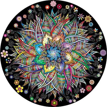 Imagem de Bgraamiens Quebra-cabeça de flor e sussurro - 1000 peças quebra-cabeça redondo desafio de cores para adultos e crianças