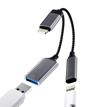 Imagem de Adaptador OTG Lightning Macho para USB Fêmea Divisor de Câmera Cabo de Carregamento para Apple 13 12 11 Pro Max X 7 8P Ipad Mouse Teclado Memória Flash Drive Leitor de Cartão Dongle Conversor Adaptador Para