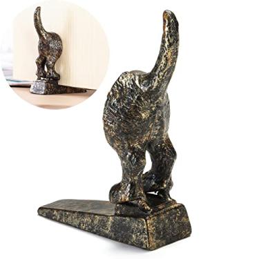 Imagem de Batente de porta de ferro fundido para rabo de cachorro, latão antigo