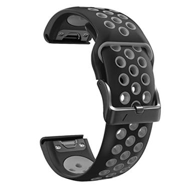 Imagem de DFAMIN A nova pulseira de relógio 26 22 20mm para Garmin Fenix 6X 6 6s Pro 5S Plus 935 3 HR relógio de liberação rápida silicone pulseira de ajuste fácil (cor: cinza, tamanho: 22mm Fenix 6 Pro)