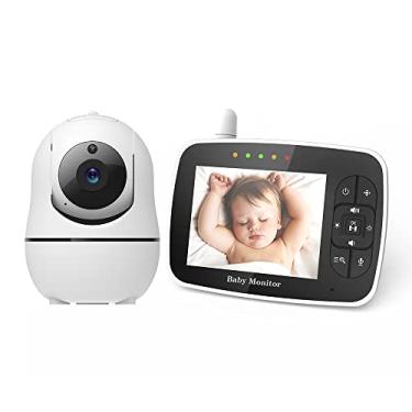 Imagem de Baby Monitor Babá Eletrônica Monitor de Vídeo Tela 3.5 polegadas Tecnologia Sem Fio Fhss 2.4Ghz Rotação de 355/120 graus Microfone Comunicação Bidirecional Monitoramento Temperatura Visão Noturna Infravermelha Canção de Ninar Alcance de Sinal até 300m Campo Aberto / No Brasil