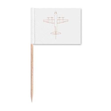 Imagem de Diagrama de arma de aeronaves Art Deco presente moda palito bandeiras marcadoras decoração de festa