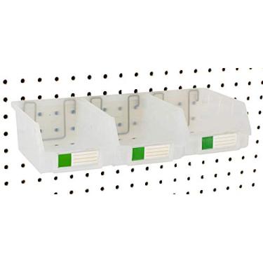 Imagem de Right Arrange Caixas para quadro de pegadores – Pacote com 3 transparentes, grandes – Ganchos para qualquer placa de pinos – Organiza ferragens, acessórios, acessórios, bancada, armazenamento de
