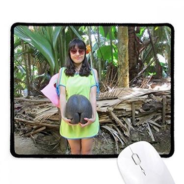 Imagem de Mouse pad Tropic Coconut Tree Ellie Yao Beautiflu Girl Tapete de borracha para jogos