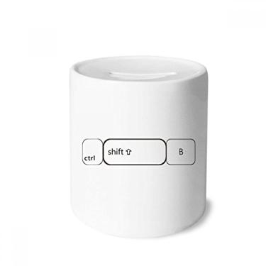 Imagem de DIYthinker Símbolo de teclado ctrl Shift B caixa de dinheiro caixa de cerâmica porta-moedas presente de cofrinho
