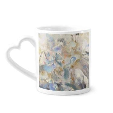 Imagem de May Lotus XJJ Caneca de pintura a óleo para café cerâmica copo de coração de vidro