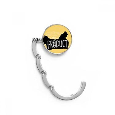 Imagem de Gancho de mesa de galinha preta com contorno de animal, gancho decorativo dobrável