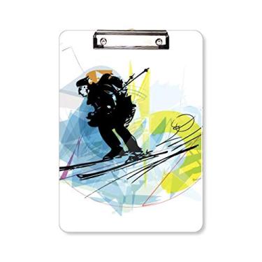 Imagem de Prancheta de prancheta esportiva esportiva para esqui em aquarela com desenho A4