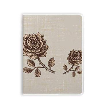 Imagem de Diário de capa macia para caderno de plantas marrom rosa envelhecido