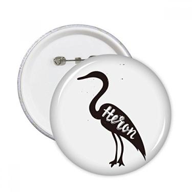 Imagem de Garça cinza preto e branco animal pinos redondos distintivo botão decoração roupas presente 5 peças