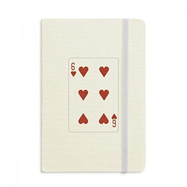 Imagem de Caderno com estampa de cartas de baralho de coração com capa dura em tecido oficial diário clássico