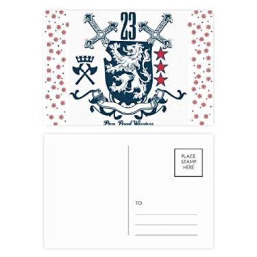 Imagem de Espada Medieval Cavaleiros da Europa Emblema de Leão Natal Natal Flor Celebração Cartão Postal Cartão Bênção