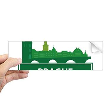 Imagem de DIYthinker Adesivo retangular de Praga República Tcheca verde para para-choque notebook janela decalque