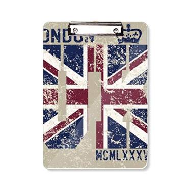 Imagem de London King UK The Union Jack Flag Prancheta pasta para escrever placa de apoio A4