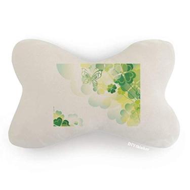 Imagem de DIYthinker Almofada para decoração de pescoço com trevo de quatro folhas de borboleta para o dia de São Patrício