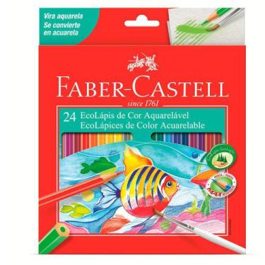 Imagem de Ecolápis De Cor Aquarelável Faber-Castell - Estojo Com 24 Cores - Ref