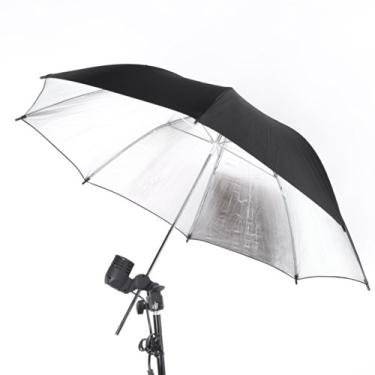Imagem de Domary 83cm 33in Studio Photo Strobe Flash Light Reflector Black Silver Guarda-chuva