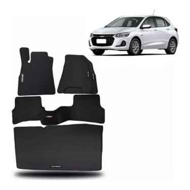 Imagem de Tapete Borracha Onix hatch Com traseiro Inteiriço e porta malas (onix JOY)