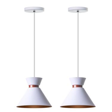 Imagem de Kit 2 Lustres Pendentes Interno Mesa Jantar Balcão Dubai (Branco)