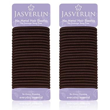 Imagem de JASVERLIN Laços elásticos de cabelo grande e grosso, sem danos, suporte de rabo de cavalo sem quebra, faixas de cabelo extragrossas para cabelos cacheados grossos femininos, acessórios de cabelo