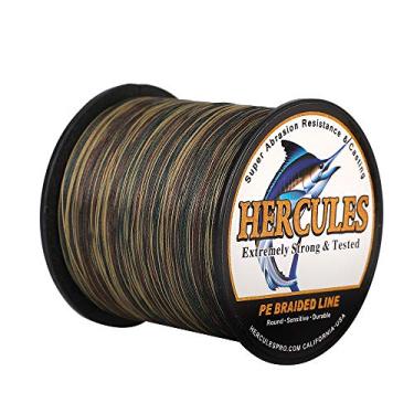 Imagem de Hercules Linha de pesca trançada super forte 4 fios super econômico de 1,8 kg a 2,3 kg Teste para água salgada, 109/328 / 547/1094 jardas (100 m / 300 m / 500 m / 1000 m), Diam# 0,08 mm - 0,55 mm, alta qualidade, Pesca esportiva, Camouflage, 20LB(9.1KG)-0.20MM-1094YDS(1000M)