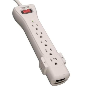 Imagem de Tripp Lite Protetor de surtos Power Strip Cabo de 1,8 m Ângulo direito Plugue 1, cabo de 1,82 m + TEL, PUTTY