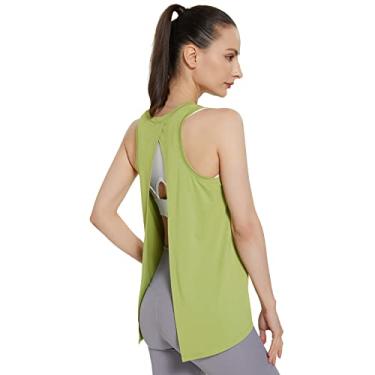Imagem de Camiseta regata feminina costas nadador gráfico para sair, plus size, sem mangas, sexy, blusa de verão, blusa rodada, colete de festa, Verde, M