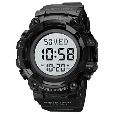 Imagem de Relógios masculinos multifunções militares S-Shock relógio esportivo LED digital impermeável despertador, Shiny - Blue, large
