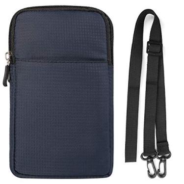 Imagem de Bolsa de cinto para celular masculina, pequena, bolsa tiracolo de viagem, compatível com OnePlus 12 11 10T 10 Pro Open/Motorola Edge/Moto G/G Pure Play Stylus/Nokia G310 C110 / Xiaomi 14 Pro, Azul, 7