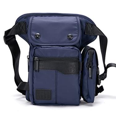 Imagem de Oxford Cintura Pack Motocicleta Drop Leg Bag para Homens Mulheres Viagem Esportes Equitação Ciclismo Pesca Camping Caminhadas Bicicleta Ao Ar Livre Cintura Fanny Pack Pouch, Azul