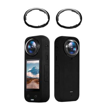 Imagem de LICHIFIT Capa protetora de plástico transparente giratória para lente de câmera de ação Insta360 X4 Capa de lente de alta transmitância antiarranhões acessórios de proteção de lente