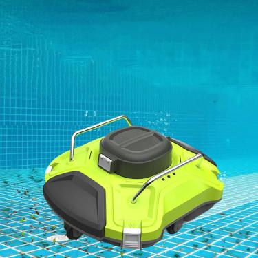 Imagem de Aspirador de piscina automático sem fio, robô limpador de piscina com estacionamento automático, bateria de 5000mAH por 110 minutos, até 85㎡, densidade de filtro de 200Um, IPX8,Green