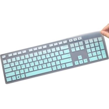 Imagem de Capas de teclado compatíveis com teclado sem fio Dell KM636 e teclado com fio Dell KB216 e Dell Optiplex 5250 3050 3240 5460 7450 7050 e Dell Inspiron AIO 3475/3670/3477 All-in One Desktop-OM