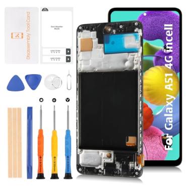 Imagem de Olivechard Tela LCD de substituição Incell A51 4G 2019 A515 com moldura para tela LCD digitalizador sensível ao toque para Samaung Galaxy A51 4G SM-A515F A515U A515W A515K com ferramentas de reparo