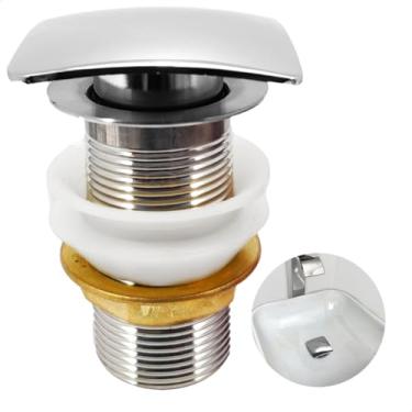 Imagem de Dona D Cor, Valvula Quadrada Click 1 1/4 Inox Banheiro Ralo De Pia Cuba Escoamento 40mm Tampa Click Ralo Valvula Prata Lavatório Lavabo