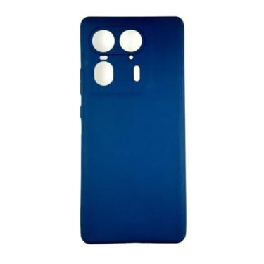 Imagem de Capinha Capa Compativel com Moto Edge 50 Ultra Silicone Macia Aveludada Luxo Forro Interno Azul Marinho