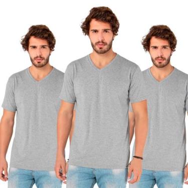 Imagem de Kit 3 Camisetas Masculina Gola V Básica Premium - Mississipi