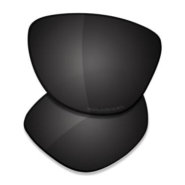 Imagem de SAUCER Lentes de reposição premium para óculos de sol Oakley Frogskins XS OJ9006 (Youth Fit) High Defense - preto carbono polarizado