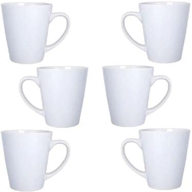 Imagem de Jogo 6 Caneca Xicara em Melamina 350ml Branco