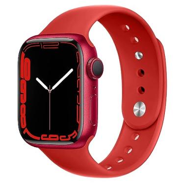 Imagem de Pulseira esportiva de silicone para Apple Watch SE/SE2 3/Series 11 10 9 8 mm, 49 mm e 38 mm, 40 mm, 44 mm, 41 mm, 45 mm, 42 mm, 46 mm, 49 mm, 38 mm, Ultra/Ultra2 3, feminino e masculino