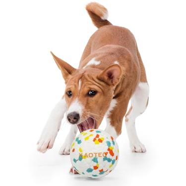 Imagem de Bolas para cães para mastigar agressivos, bolas de brinquedo para cães indestrutíveis, brinquedos de mastigar filhotes para dentição, brinquedos resistentes para cães médios e pequenos, bola de tênis