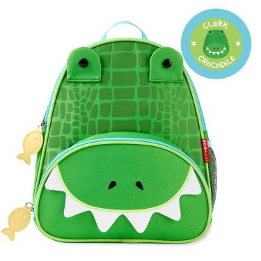 Imagem de Mochila Infantil Crocodilo Zoo Skip Hop Espaçoso e Forro Fácil de Limpar