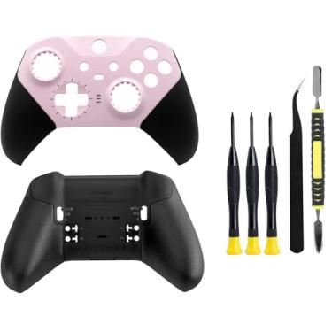 Imagem de Capa de painel frontal e traseiro para o controle Xbox One Elite Series 2, Kit de reparo para substituição de carcaça, com ferramenta de chave de fenda (rosa)