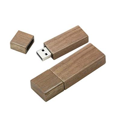Imagem de Pen Drive USB de madeira de 32 GB, unidades USB, cartão de memória, pen drive USB 2.0, pen drive, armazenamento de data, pendrive, armazenamento externo (nogueira)