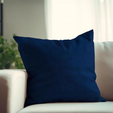 Imagem de Capa de Almofada Linho Lisa (Azul - 45x45cm)