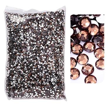 Imagem de BLINGINBOX 15000 peças de strass flatback, resina de suporte de prata não Hotfix strass grande quantidade atacado, roupas, maquiagem, arte de unhas (base de prata, café), 5 mm = 0,5 polegadas (B03025)