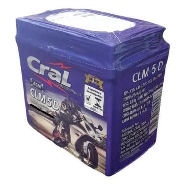 Imagem de Bateria Moto Clm 5 D 5ah Cral Crf 230 F 2003-2007, CLM 5 D